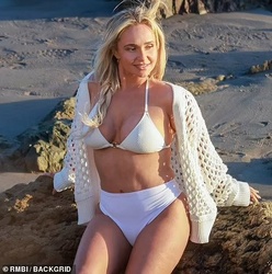 Hayden Panettiere - Doing a Swimsuit Photoshoot at a Beach in Malibu CA 01/23/2023 (LQ Tagged)