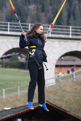 Natalie Portman - On a Bungee Trampoline in Gstaad 01/01/2023