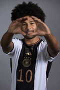 Serge Gnabry - Lars Baron photoshoot during the official FIFA World Cup Qatar 2022 portrait session in Doha, Qatar - November 17, 2022