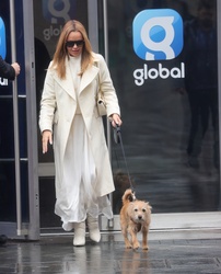 Amanda Holden - Leaving Heart Radio with her dog Rudie in London, 03/17/2023