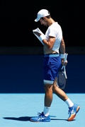 Novak Djokovic - Seen during a practice session ahead of the 2023 Australian Open at Melbourne Park in Melbourne, Australia - January 12, 2023