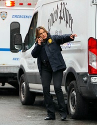 Mariska Hargitay - At the “Law and Order: Special Victims Unit” Set in Chelsea, Manhattan 03/06/2024 MQ