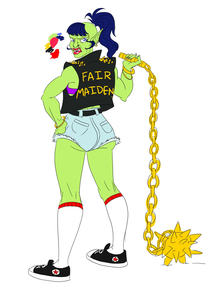 9Cloud.us_0004-Punk Orc With Mace And Chain.png