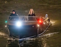 Cameron Diaz - Drives a speed boat up the Thames River filming "Back in Action" in London 02/26/2023