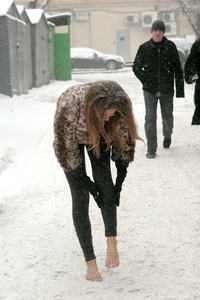 Permanent Link to City Feet – Anna B – 2011 04 28 Barefoot in snowstorm